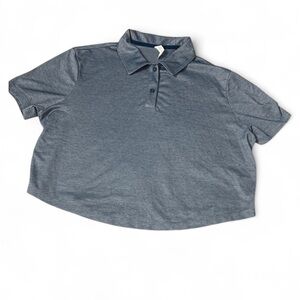 NWOT Z By Zella Blue Cropped Polo Shirt Size S